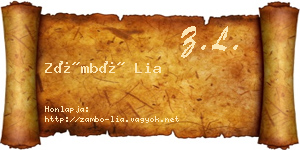 Zámbó Lia névjegykártya